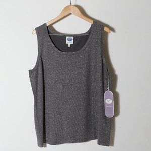 NWT DG2 by Diane Gilman Siliver Metallic Tank Top
